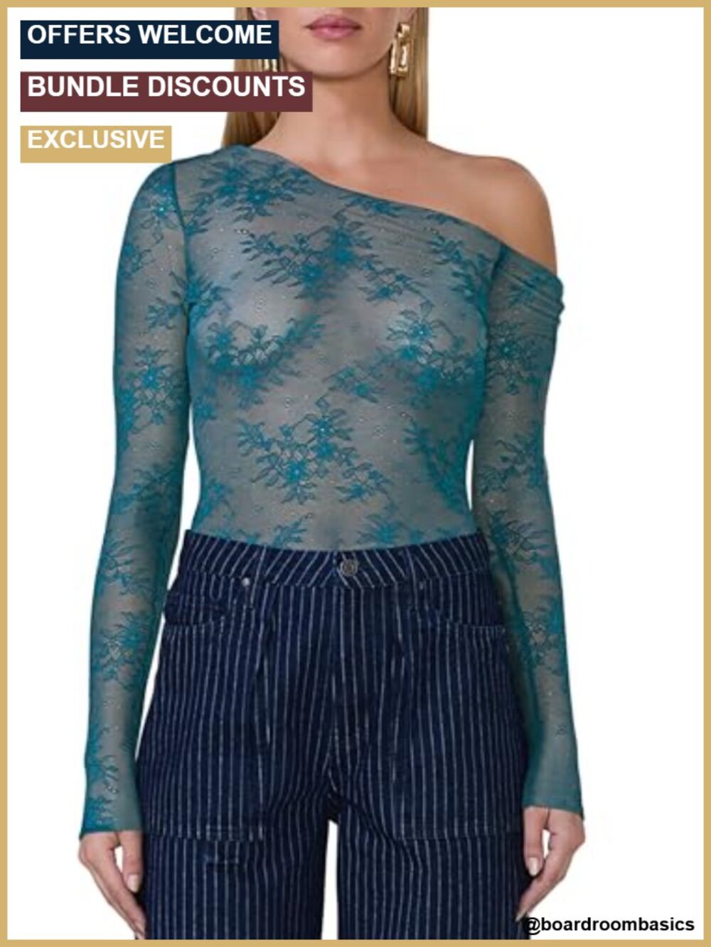 Asymmetrical Off Shoulder Long Sleeve Top Draped Pull-On